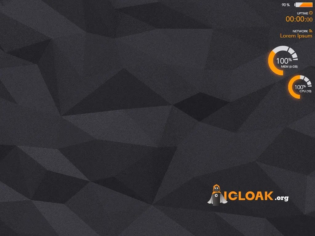 ICLOAK — System wallpaper with live HUD