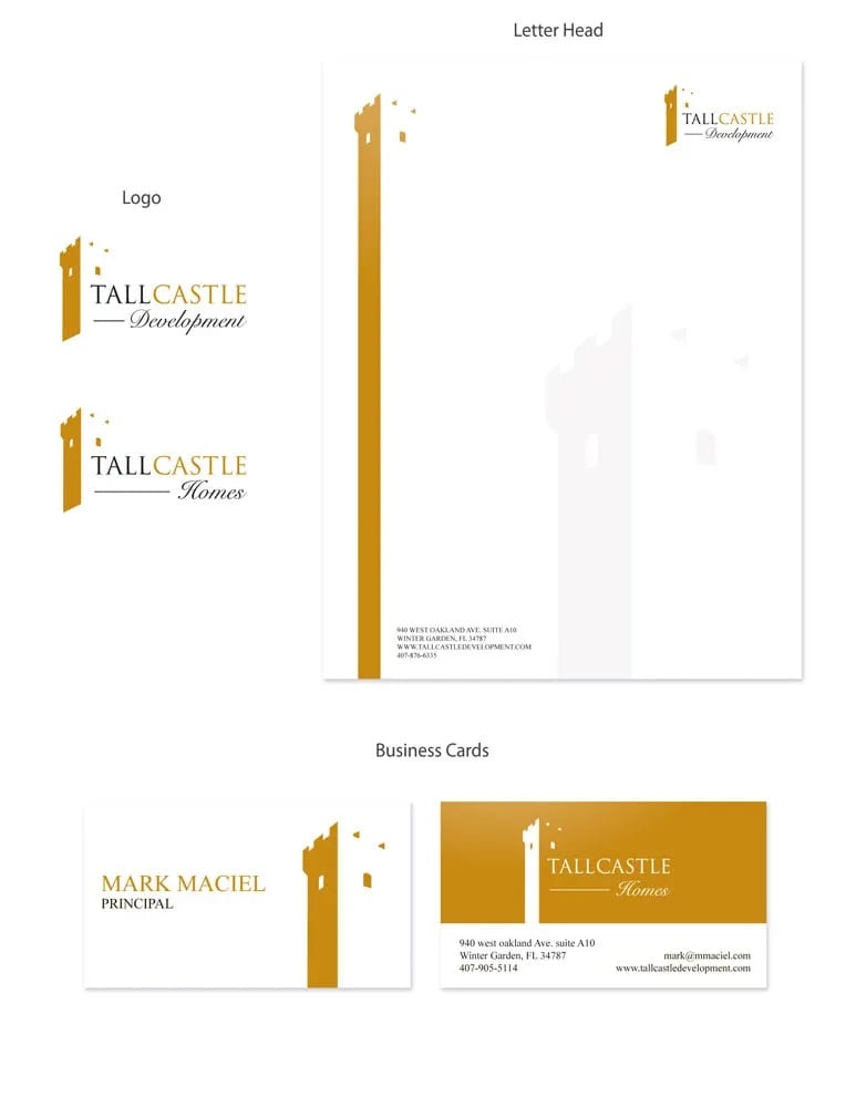 Tall Castle — Development-arm identity and letterhead